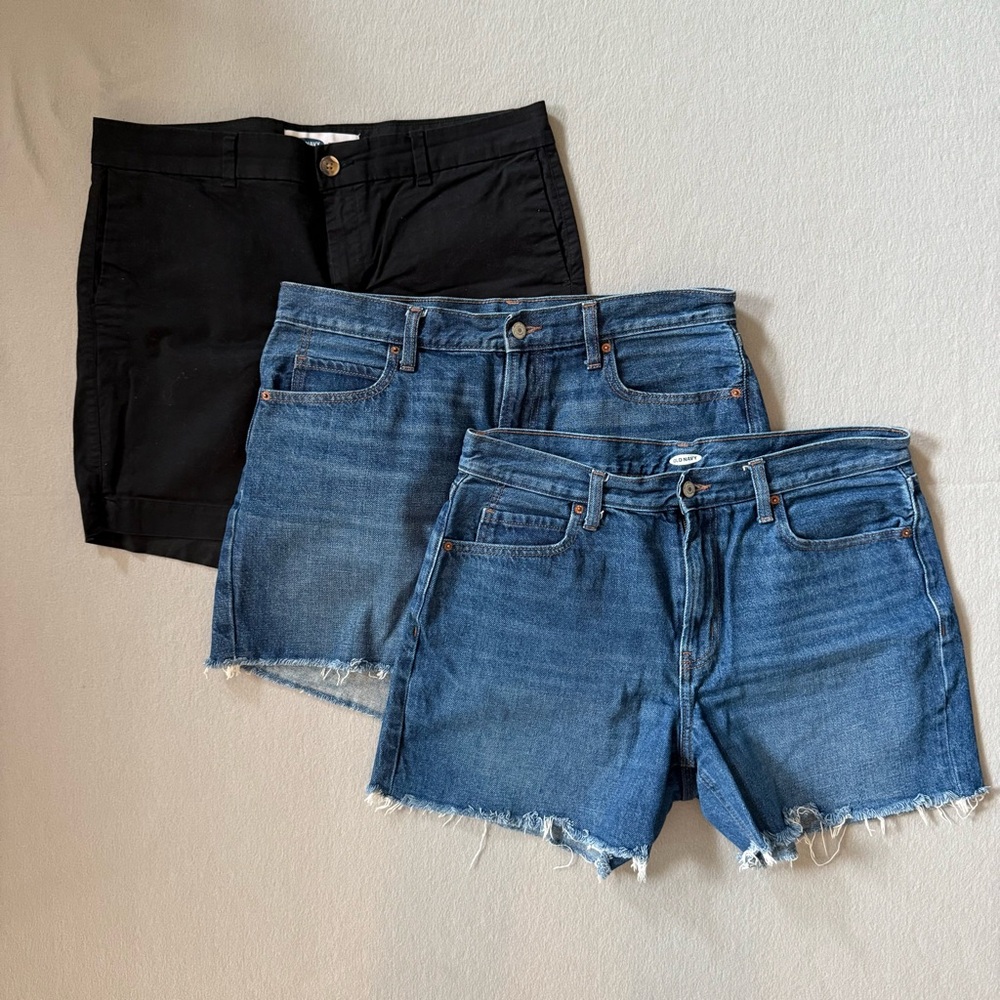 Old Navy Size 12 Denim and Black Women's Shorts Set